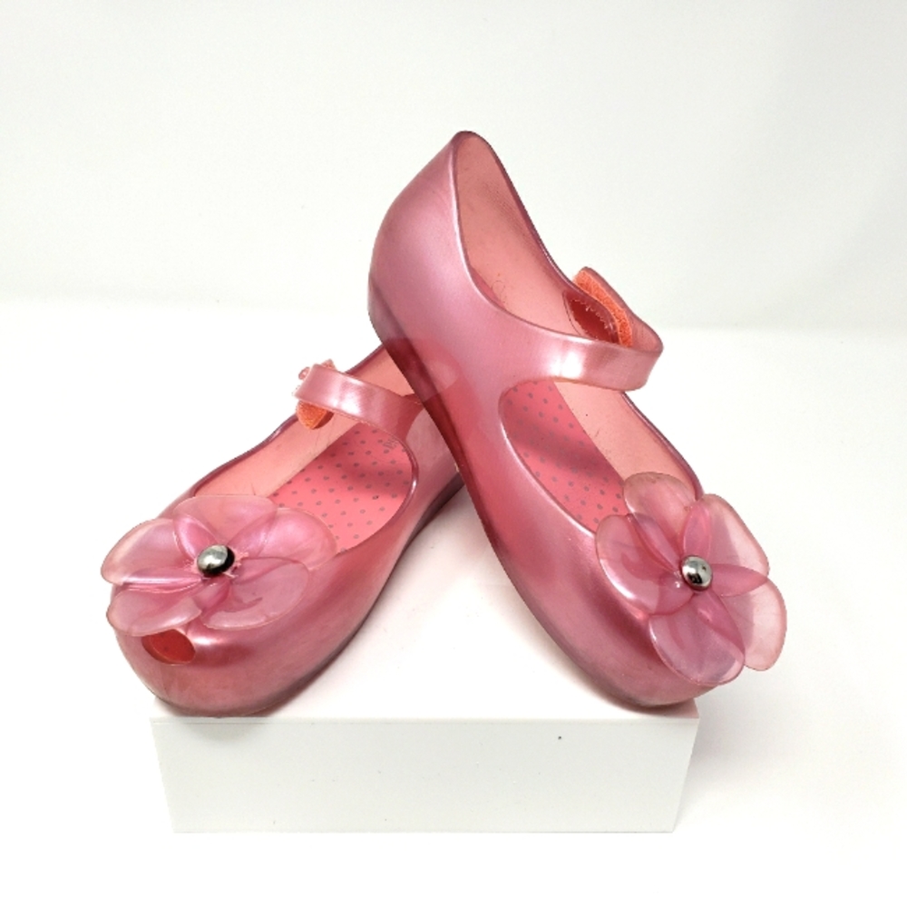 Mini Melissa peep toe with flower - size 10